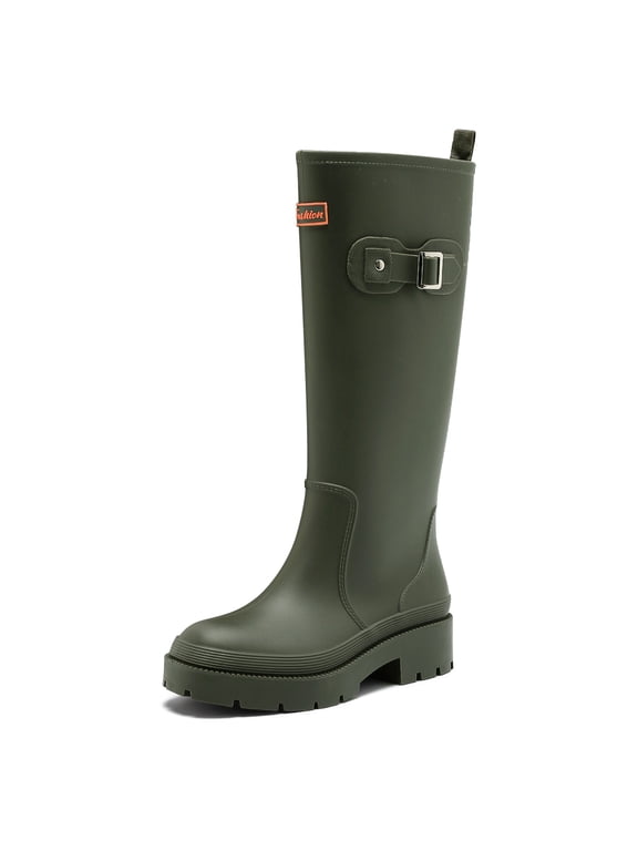 Tall Rain Boots for Women, Waterproof Knee-High Rubber Boots Non-Slip Garden Mud Boots Lightweight Water Shoes for Camping Fishing Farming Outdoor Work
