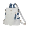thumbnail image 1 of Women Anti-Theft PU Backpack Purse, Convertible Tassel Shoulder Backpack Bag, Lightweight Multi Pocket Travel Backpack for Ladies, 1 of 7