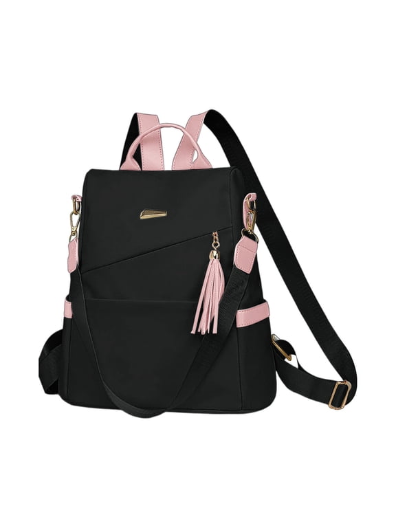 Women Anti-Theft PU Backpack Purse, Convertible Tassel Shoulder Backpack Bag, Lightweight Multi Pocket Travel Backpack for Ladies