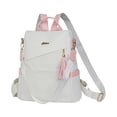 thumbnail image 1 of Women Anti-Theft PU Backpack Purse, Convertible Tassel Shoulder Backpack Bag, Lightweight Multi Pocket Travel Backpack for Ladies, 1 of 4