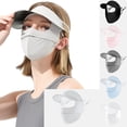 thumbnail image 1 of Women Anti UV Face Cover, UPF 50+ Summer Full Face Mask, Wide Brim Breathable Sunscreen Sports Face Covering, 1 of 7