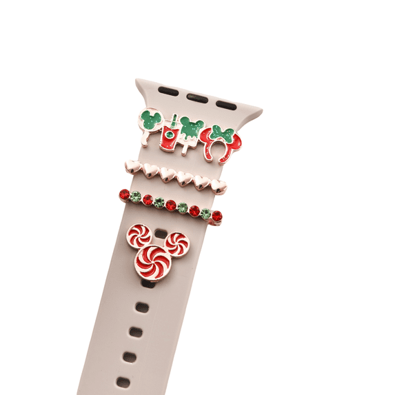 Women Apple Watch Band Charms Halloween Christmas For iphone iwatch Ultra 2 SE Series 9 8 7 6 5 4 3 (No Bands), Luck Mickey/Rose Gold