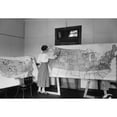 thumbnail image 1 of Women Applying Color To A Large Detailed Map Of The Continental United States. Aug. 12 History, 1 of 2