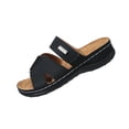 thumbnail image 1 of Women Arch Support Slides Orthotic Walking Sandals Orthopedic Sandals Summer Plus Size Beach Wedge Shoes Black 7.5(40), 1 of 9