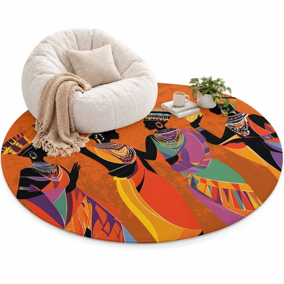 Women Area Rug 5', Tribe Style Soft Mat Non-Slip Silicone Backing ...
