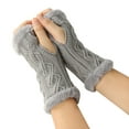 thumbnail image 1 of Women Arm Warmers Winter Knitted Wrist Warmers Fluffy Lined Fingerless Mitten Gloves for Women Girls Cold Weather Light Gray, 1 of 2