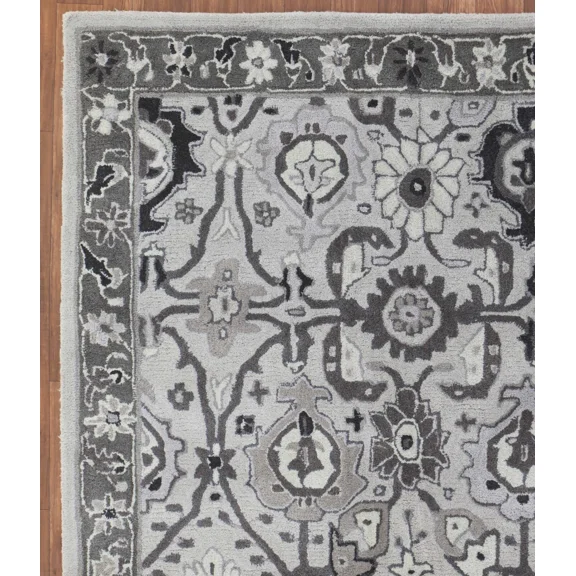 Women Arts Catherin gray Handcrafted Woolen Rug 3x5