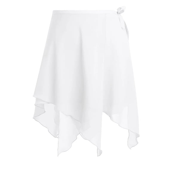 Women Asymmetric Ballet Dance Skirts Chiffon Ballet Wrap Skirt Dance Skate Wrap Over Scarf With Waist Tie Adult Gymnastic Skirt