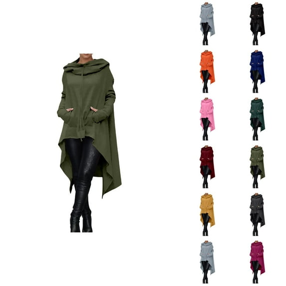 Women Asymmetrical Hem Hoodie Casual Irregular Hooded Sweatshirt Ladies Long Tunic Hoodies Pullover Tops