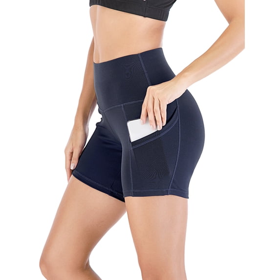 Women Athletic Active Yoga Short Shorts Booty Shorts Mini Hot Pants Sport Leggings Quick Dry Activewear Workout Sweat Running Shorts with pockets