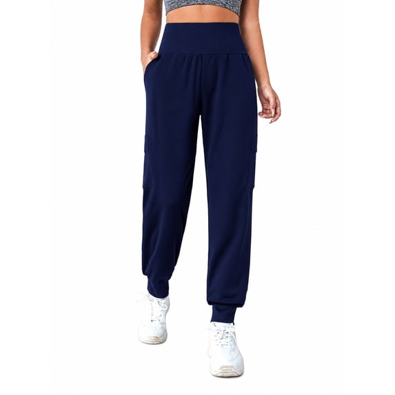 Women Athletic Pants Tapered Yoga Joggers With Pockets Elastic High Waisted Workout Casual Sweatpants
