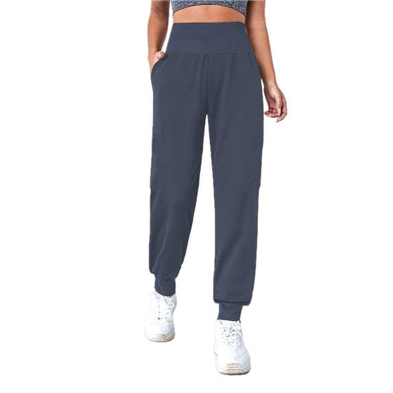 Women Athletic Pants Tapered Yoga Joggers With Pockets Elastic High Waisted Workout Casual Sweatpants