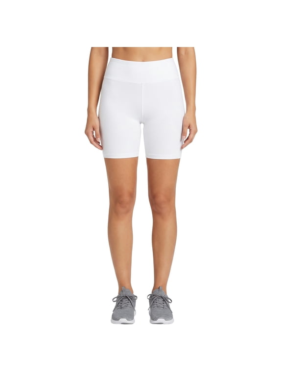 Women's Cotton 15-Inch Biker Shorts White Medium 1 Pack (1 Count)
