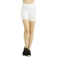 thumbnail image 1 of Women Athletic Workout Biker Yoga Running Jogging Legging Cotton Shorts Tights 15" Length, White Small, 1 Pack, 1 of 4