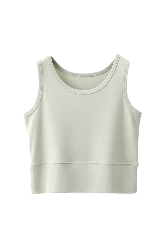 Women Athletic Yoga Tank Tops Summer Casual Crewneck Cropped Sleeveless Tshirts Workout Stretch Solid Color Slim Camisole