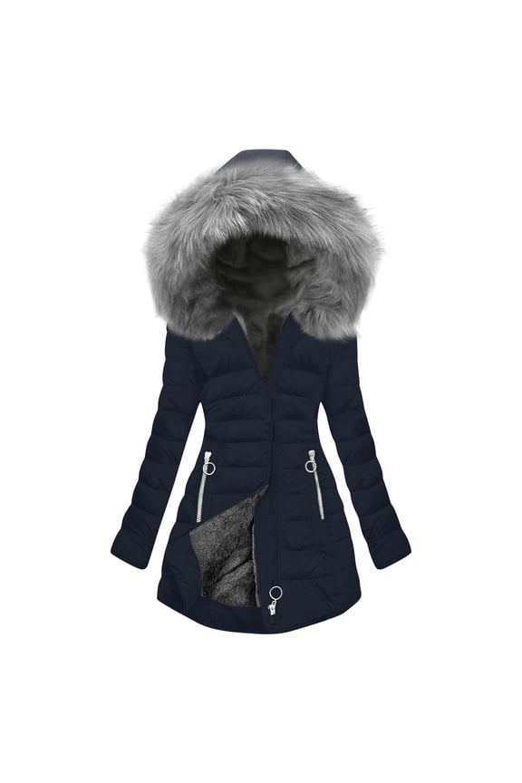 Women Attumn Winter Solid Composite Zipper Long Sleeve Jacket Pocket Outerwear Coat 3xl Womens Winter Clothes Ladies All Weather Jacket Big Hooded Jacket Women Long Coat Winter Coat Women Womens