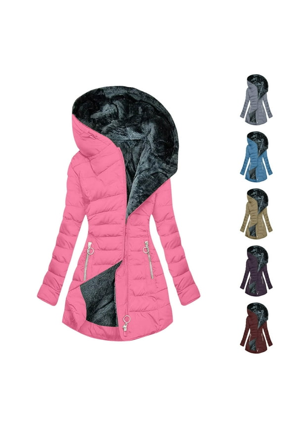 Women Attumn Winter Solid Composite Zipper Long Sleeve Jacket Pocket Outerwear Coat Canvas Vest Women Jacket Women Anorak Womens Puff Coat Thin Jacket for Women Jacket Hood Power down Womens Coat