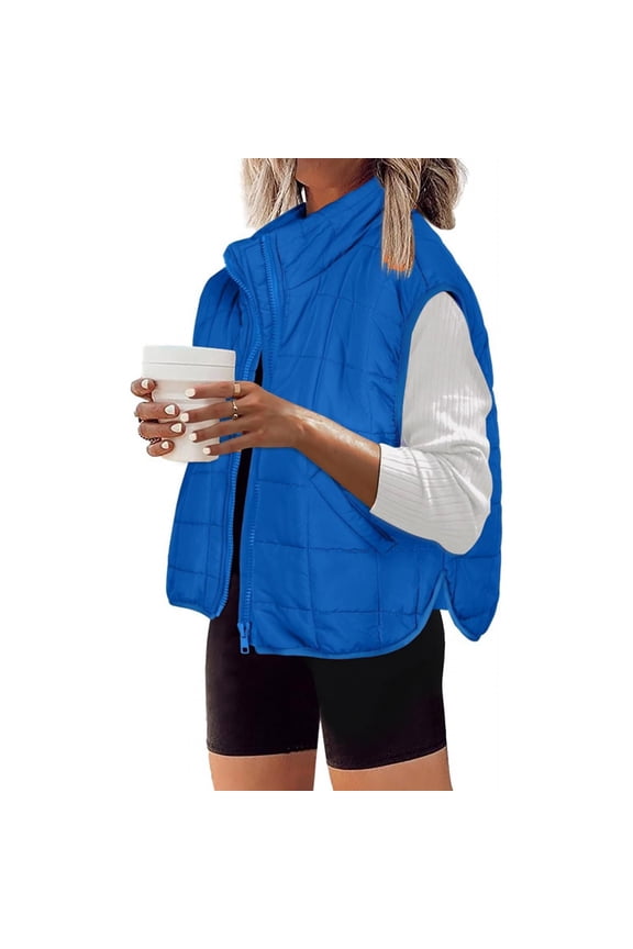 Women Attumn Winter Solid Composite Zipper Vest Jacket Sleeveless Pocket Outerwear Girls Vest Zip Jacket Womens plus Fall Jacket Juniors Vest Sleeveless Jacket Women Sleeveless Cardigan Suit Vest