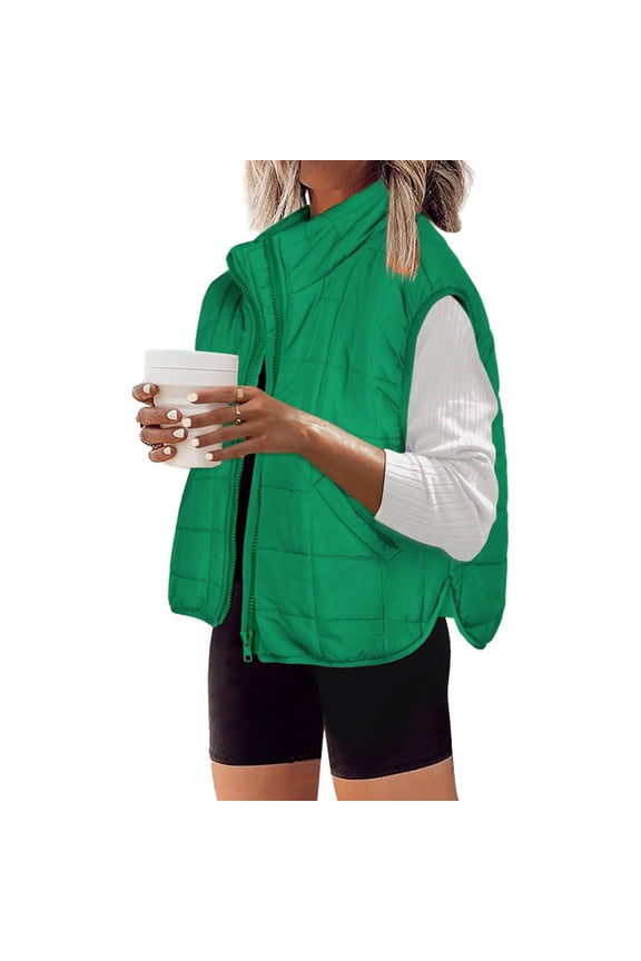 Women Attumn Winter Solid Composite Zipper Vest Jacket Sleeveless Pocket Outerwear Girls Vest Zip Jacket Womens plus Fall Jacket Juniors Vest Sleeveless Jacket Women Sleeveless Cardigan Suit Vest