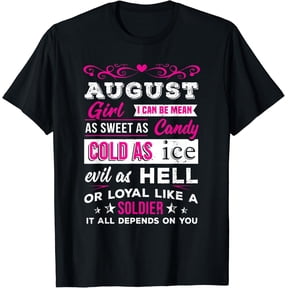Women August Leo Zodiac Birthday T-Shirt Size S-5XL