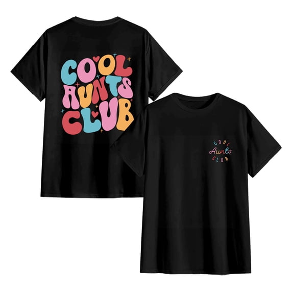 Women Aunt Shirt Cool Aunts Club T-Shirt Auntie Letter Print Shirt Cute Tee Tops
