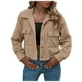 thumbnail image 1 of Women Autumn And Winter Fashion Cropped Jackets Button Cropped Jacket Tops Long Sleeve Shirts, 1 of 7