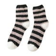 thumbnail image 1 of Women Autumn And Winter Striped Coral Fleece Warm Thick Home Socks Stockings, 1 of 3
