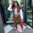 thumbnail image 1 of Women Autumn Baseball Suit Two Piece Set Letter Prints Baseball Tops Jacket Fall And Winter Sweatpants Jogger Set Sweatsuit Two Piece WearSet Pant Suits for Women Business Women Interview Outfit, 1 of 3