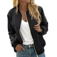 thumbnail image 1 of Women Autumn Fashion Leisure Square Thin Pocket Jacket Blouse Coat Baseball Top, 1 of 2