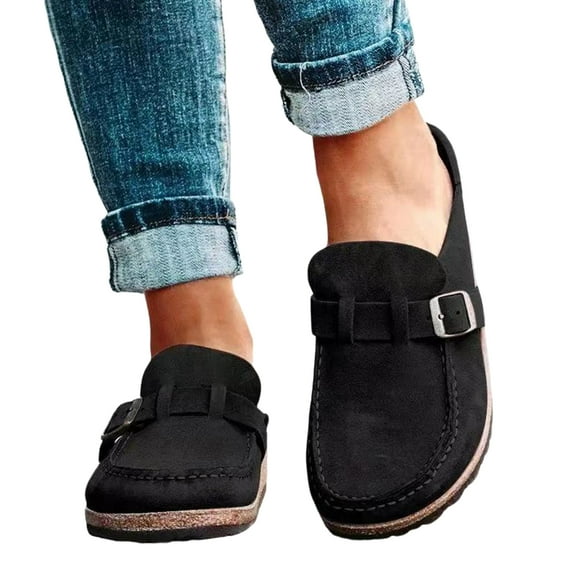 Women Autumn Flat Slippers Comfortable Soft Sole Closed Toe Slippers Casual Loafers Sandals Shoes