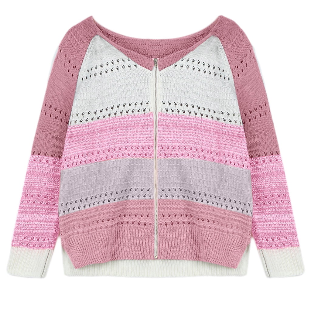 Patchwork Stripe Long Sleeve Cardigan Outwear Patchwork Stripe Long Sleeve Cardigan Outwear