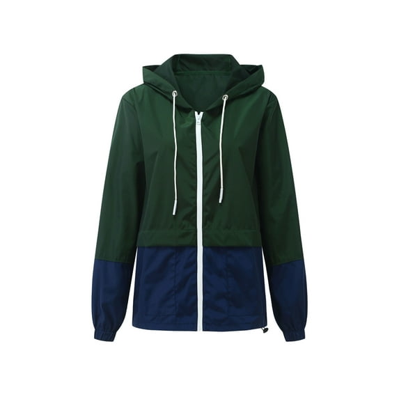 Women Autumn Raincoat Lightweight Waterproof Rain Jackets Hooded Windbreaker