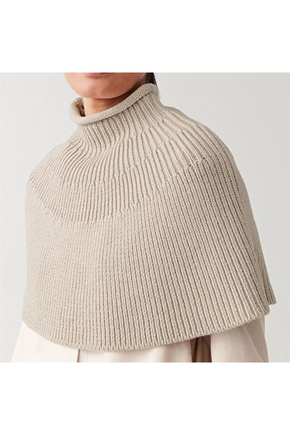 Women Autumn And Winter Casual Fashion Knitted Turtleneck Cape Shawl Knitted Waist Coat Rose Kimono Sequin Kimono I Heart Raves Shawl Wraps for Women Womens Hooded Jacket Blanket Robe for Women Front
