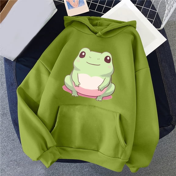 Women Autumn And Winter Casual Solid Color Drawstring Hoodied Pocket Sweatshirt Cute Printed Hoodie Sweatshirt Long Sleeve with Pocket Front L Women's Hoodie Sweatshirt with Snaps Sweater Jacket Women