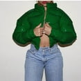 thumbnail image 1 of Women Autumn And Winter Coat Shiny Metal Short Coat Hooded Jacket Women Fashion Clothes for Women Womens Winter Jacket Large Jacket Women Snow Winter Fashion Coat Jacket Women Women Size Chart S Style, 1 of 4