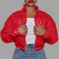 thumbnail image 1 of Women Autumn And Winter Coat Shiny Metal Short Coat Hooded Jacket Women Fashion Clothes for Women Womens Winter Jacket Large Jacket Women Snow Winter Fashion Coat Jacket Women Women Size Chart S Style, 1 of 4