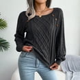 thumbnail image 1 of Women Autumn Winter Knit Sweater Casual Square Neck Twist Knit Pullover Sweater, 1 of 5