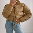 thumbnail image 1 of Women Autumn And Winter Long Sleeved Zipper Drawstring Waist Stand Up Collar Solid Color Bread Coat Coat Womens Lightweight Warm Jacket Insulated Jackets Women Dire Jacket Outer Jacket Womens Warmest, 1 of 4