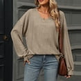 thumbnail image 1 of Women Autumn And Winter Loose Fit Baggy Shirts Light Weight Sweaters Casual Fashion Blouse Top Women S T Shirts Womens Thick Long Sleeve Shirt Women's Shirts Summer Long Sleeve Shirt for Women Graphic, 1 of 6