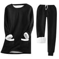 thumbnail image 1 of Women Autumn and Winter Plus Size Womens Thermal Tops Thickened Velvet Comfortable Casual Womens Thermal Tops Solid Color Pocket Mid Thermal Underwear for Women Tops Length Slim Warm Suit, 1 of 2