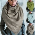 thumbnail image 1 of Women Autumn Winter Solid Color Button Star Soft Wrap Thick Warm Scarf Shawl, 1 of 8