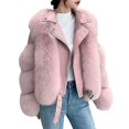 thumbnail image 1 of Women Autumn Winter Solid Composite Zipper Long Sleeve Jacket Pocket Outerwear Coat, 1 of 4