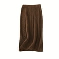 thumbnail image 1 of A Line Skirt With Pockets Knee Length Autumn And Winter Thick Wool Knitted Skirt Twist Long Straight Skirt, 1 of 4
