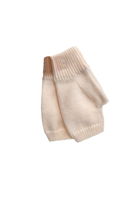 Women Autumn and Winter Simple Solid Color Half Warm Knitted Gloves