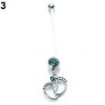 thumbnail image 1 of Women Baby Feet Flexible Bar Pregnancy Maternity Belly Navel Ring Body Piercing, 1 of 5