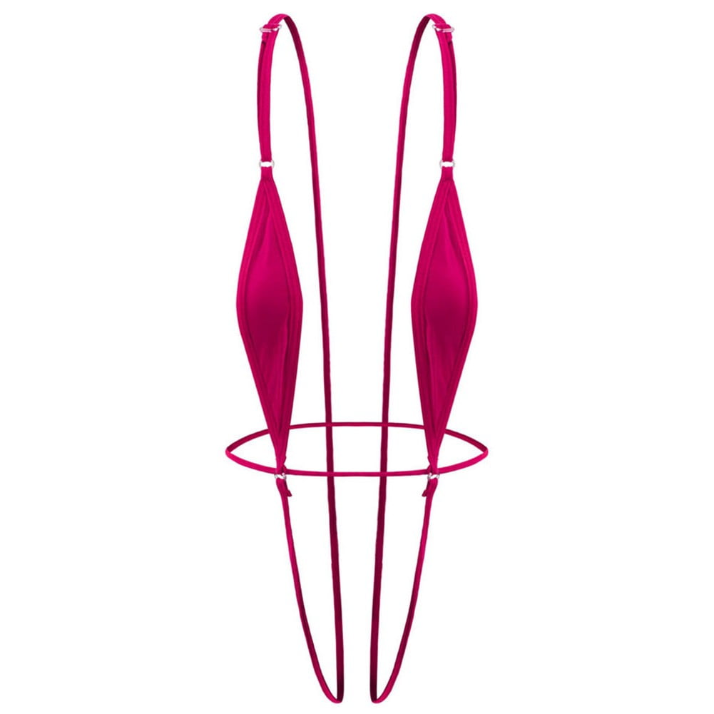Women Backless Bodysuit Bikini Lingerie Swimwear V-string Sling 