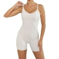 thumbnail image 1 of Women Backless Bodysuit Short Jumpsuit Summer Casual Bodycon Shapewear Playsuit Strappy Sexy V Neck Cami Top Stretch Workout All in One Shorts Jumpsuits Yoga Rompers, 1 of 6