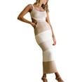 thumbnail image 1 of Women Backless Hollow Out Long Dress Sexy Tube Top Maxi Dress Bodycon Spaghetti Strap Cocktail Party Midi Dress, 1 of 3
