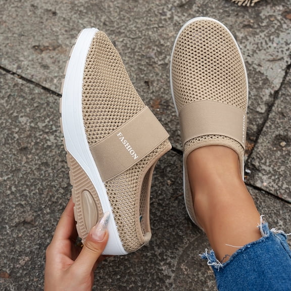 Women Backless Walking Sneakers Summer Slip-on Mule Shoes Closed Toe Slides Wide Width Clogs Mesh Slippers Air Cushion Orthopedic Breathable Sneakers with Arch-Support Beach Sandals