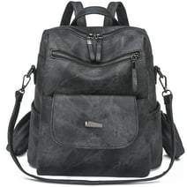 Women Backpack Anti-theft PU Leather Designer Travel Backpack , Fashion Shoulder Handbag, Black